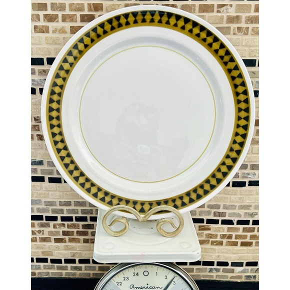 Vintage Mikasa Mediterrania Dominique 12" Chop‎ Plate Black Pyramids Platter MCM - Picture 2 of 7